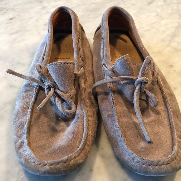 Brunello Cucinelli Gray Suede Driving Moc Loafer 8 - Picture 1 of 6